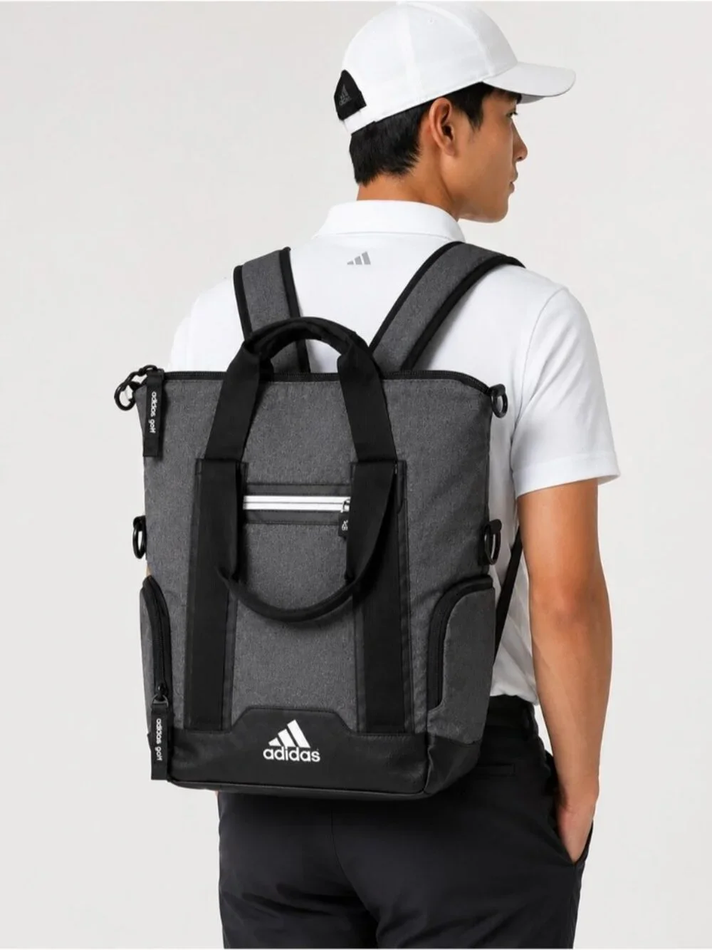 adidas convertible backpack duffel bag black Garment Duffle It has a pocket for your water bottle and a cording system for your yoga mat Defender 5 Small Duffel Bag